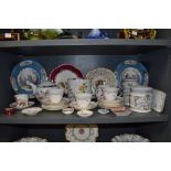 A selection of ceramics including tea pots and Royal Worcester Harvest Ring tea cups