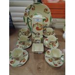 A Royal Doulton 'Syren' part coffee service comprising of sandwich plate, coffee pot,creamer,sugar