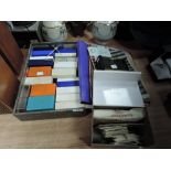 A mixed lot of photographic slides in cases, crotchet/ tatting magazines and patterns and aircraft