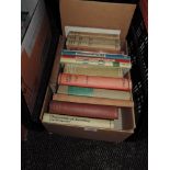 Two mixed boxes of books, including novels, guides and more.