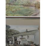 A watercolour, Norman Inston, Bank House Farm Silverdale, signed and attributed verso, framed and