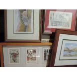 A selection of limited edition prints, inc Peter Worswick, Grasmere, signed, 18 x 26cm, framed and