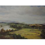 An oil painting on board, landscape, 49 x 59cm, framed