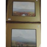 A pair of gouache paintings, A Moorland Stream, and Early Morning, signed, 24 x 34cm, framed and