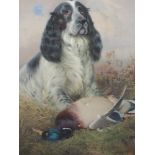 An oil painting, William Woodhouse, Retrieved, gun dog study, signed, 50 x 39cm, framed and glazed