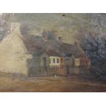 An oil painting, 19th century cottage, 40 x 50cm, framed