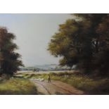 An oil painting, Peter J Greenhill, country landscape, signed, 44 x 60cm, framed