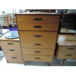 A vintage teak effect 6 drawer bedroom chest, similar to G plan, matches lots 696, 697 and 699