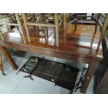 A modern hardwood kitchen/dining table, having double frieze drawers, approx. 151 x 89cm