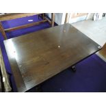 A vintage oak refectory style drawer leaf table, approx. 122 x 81cm