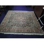 A large Persian silk rug, approx. 188 x 186cm