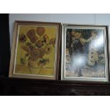 A pair of prints after Van Gogh and Monet