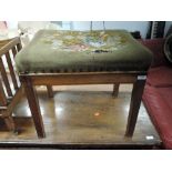 A 19th Century dressing table stool having tapestry top