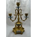 A French style Candelabra having ormolu decoration with enamel detailing, purportedly from Beatrix