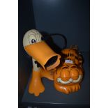 A vintage novelty telephone set of Garfield the cartoon cat and similar Duck n Dry