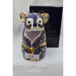 A Royal Crown Derby Koala paperweight, boxed with gold stopper