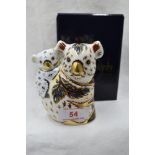 A Royal Crown Derby Koala and Baby, boxed with gold stopper