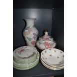 A mixed lot of ceramics including Duchess bowls, Royal Doulton Carmel plates, and a Tapodel urn