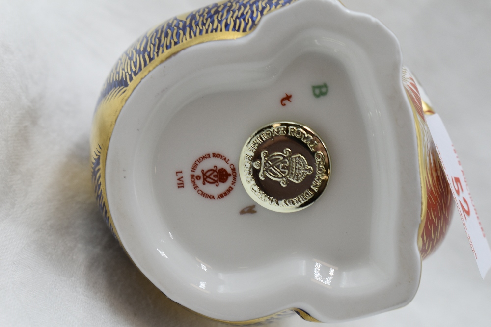 A Royal Crown Derby Monkey and Baby paperweight, boxed with gold stopper - Image 2 of 2