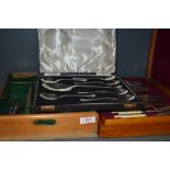 A selection of boxed cutlery and flatwares including bone handled and similar loose