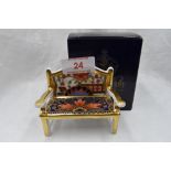 A Royal Crown Derby Garden bench, with box