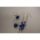 Two sets of blue Swarovski ear rings