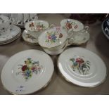 A tea cup and saucer set of six by Wedgwood pat no W3043 hand decorated