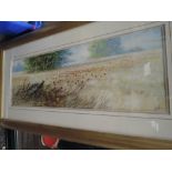 An original water colour and gouache of poppy meadow indistinctly signed