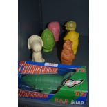 A selection of vintage cartoon character soap bars including Thunderbirds