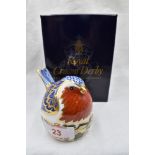 A Royal Crown Derby Robin nesting paperweight, boxed with gold stopper