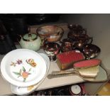 A selection of ceramics including Royal Worcester dishes and Viola ware fruit bowl