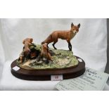 A Border Fine Arts limited edition study, Fox and Family, L53, 1395/1500 with certificate