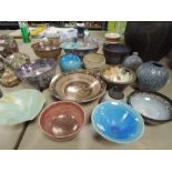 A selection of studio pottery including G Wilson and various styles