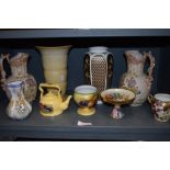 A selection of ceramics including blush ivory