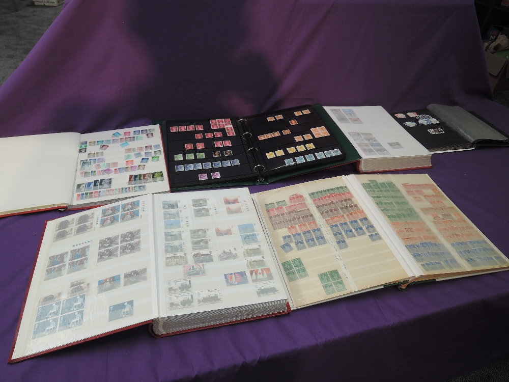 Six GB Stamp Albums, mainly used and modern