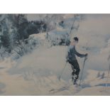A limited edition print after William Russell Flint, Skier numbered 297/850 27 x 36cm, 57 x 43cm