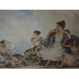 A print after William Russell Flint, The Shower signed, 57 x 43cm framed and glazed