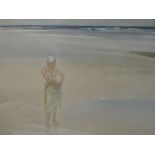 A limited edition print after William Russell Flint Lady On Beach 65/850 signed 50 x 67 cm framed