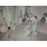 A print after William Russell Flint, Dressing For The Operata, signed framed and glazed 40 x 67cm