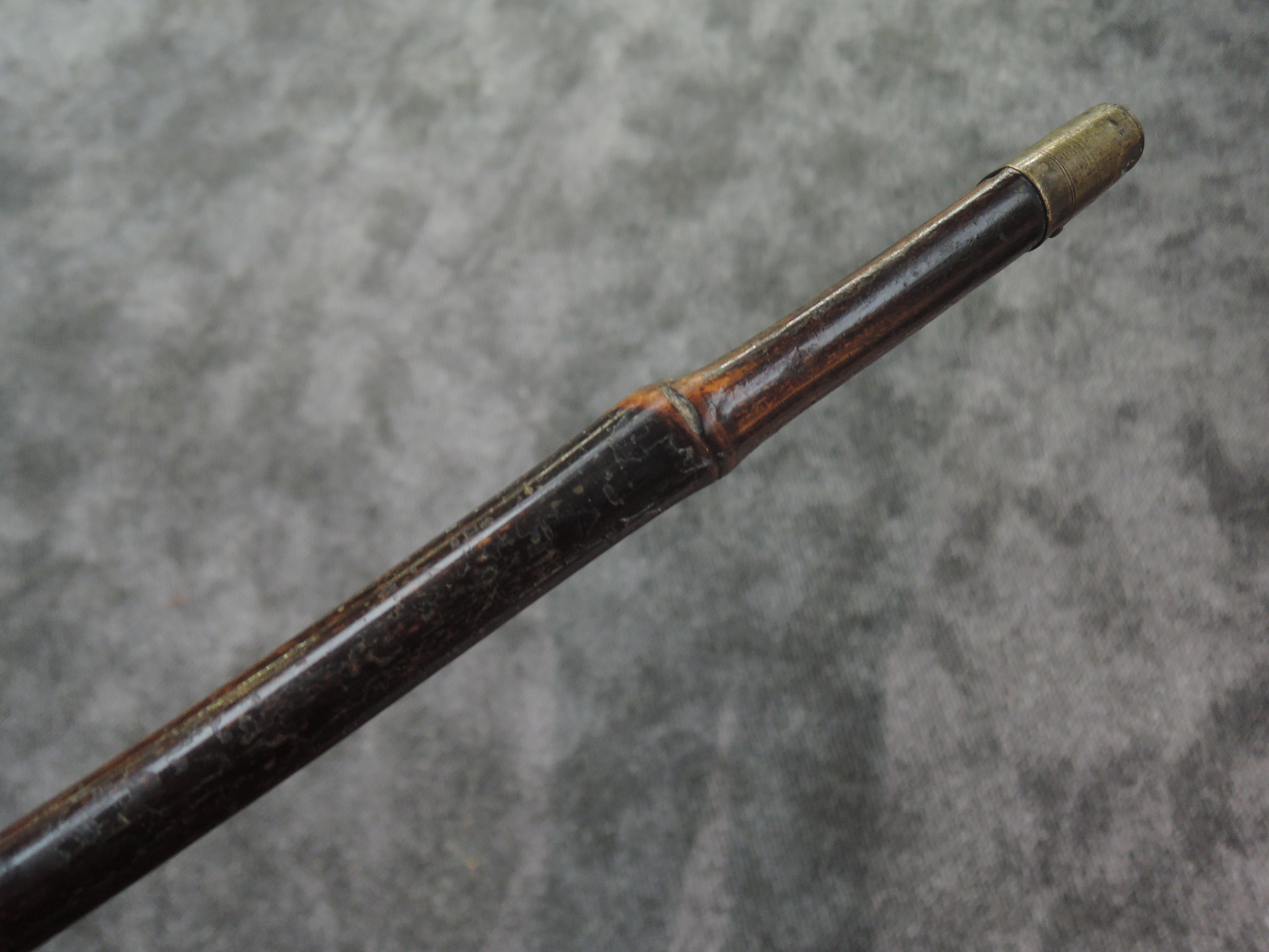 A bamboo walking cane with HM knopp ( marks worn ) holding polished ball handle Lapis Lazuli - Image 3 of 3