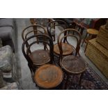 Four vintage bentwood chairs