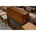 A vintage sapele bookcase with double bookcase under, width approx. 91cm