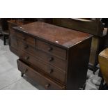 A Victorian mahogany chest of two over three drawers, width approx. 113cm