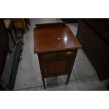 An Edwardian mahogany pot cupboard, bit scuffed round edges, width. approx. 40cm