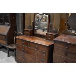 A late Victorian mahogany dressing table, width approx. 113cm