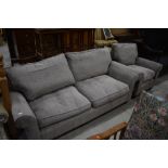 A modern settee and chair, Laura Ashley, pebble colour, very clean, settee width approx. 190cm ,