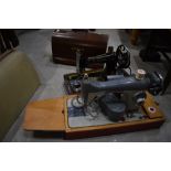 Two vintage sewing machines