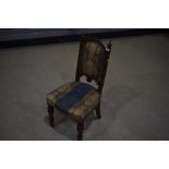 A Victorian maghogany bedroom or childs chair, of small proportions, height approx. 85cm, some
