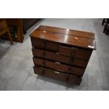 A 19th Century mahogany specimen chest of two over three drawers, width approx. 49cm, height 47cm,