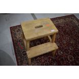 A vintage beech step stool